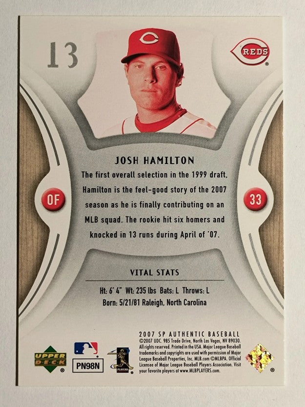 2007 SP Authentic #13 Josh Hamilton