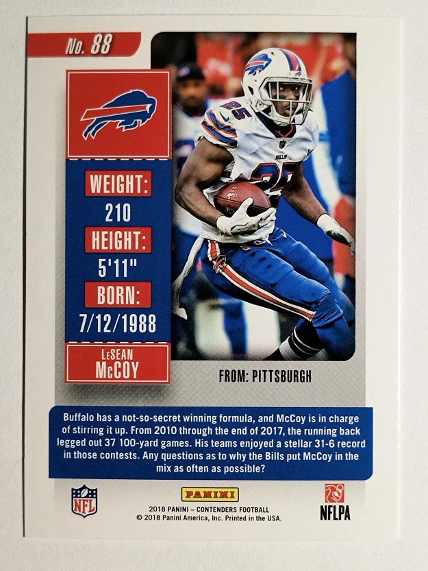 2018 Panini Contenders #88 LeSean McCoy