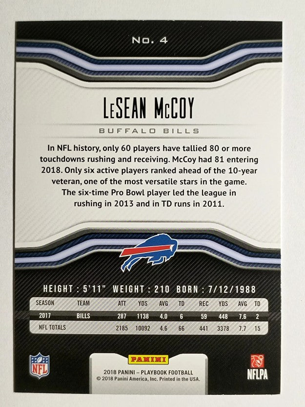2018 Panini Playbook #4 LeSean McCoy