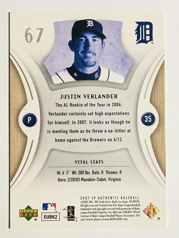 2007 SP Authentic #67 Justin Verlander
