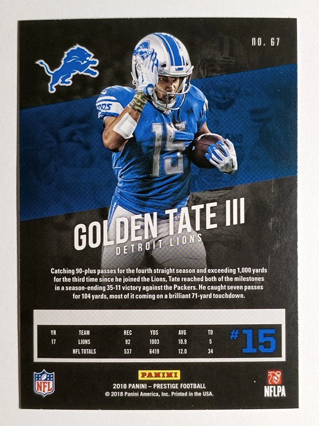 2018 Prestige #67 Golden Tate III