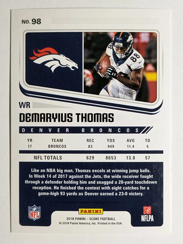 2018 Score Scorecard #98 Demaryius Thomas