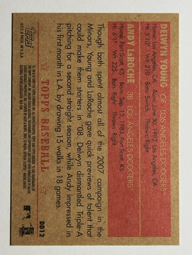 2007 Topps '52 Dynamic Duos #DD12 Delwyn Young/Andy LaRoche