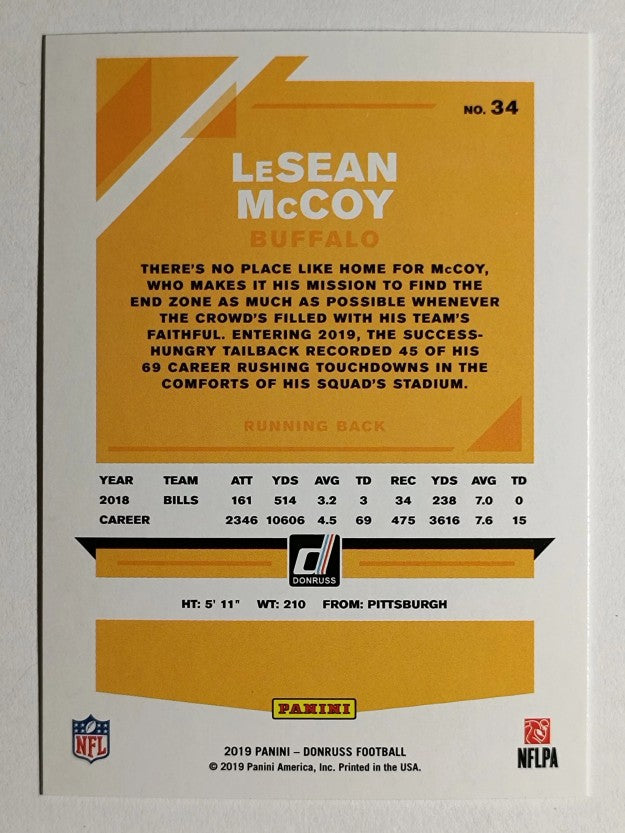 2019 Donruss #34 LeSean McCoy