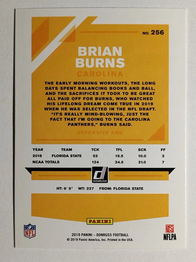 2019 Donruss #256 Brian Burns RC