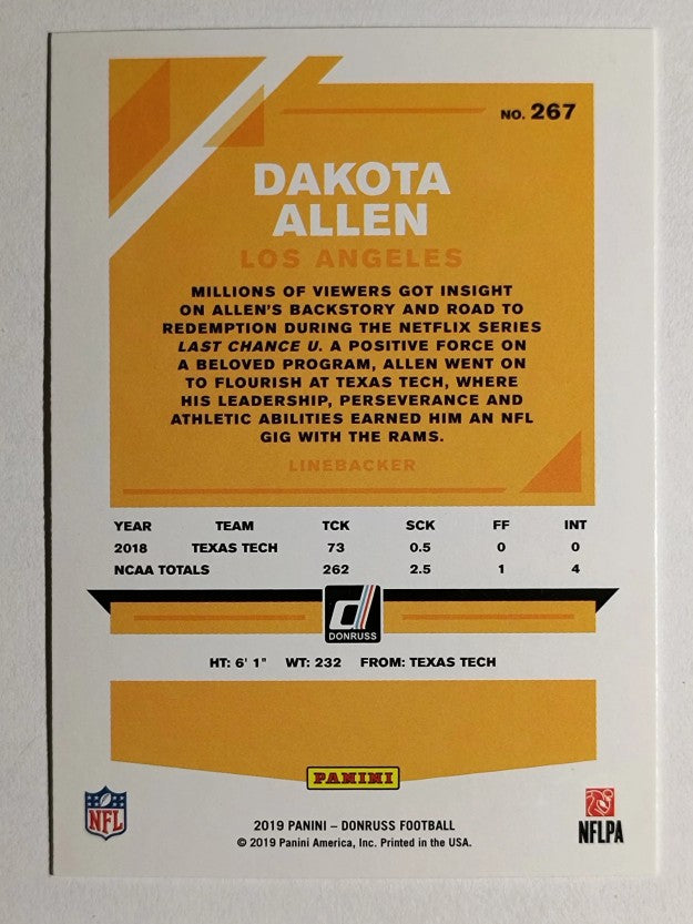 2019 Donruss #267 Dakota Allen RC