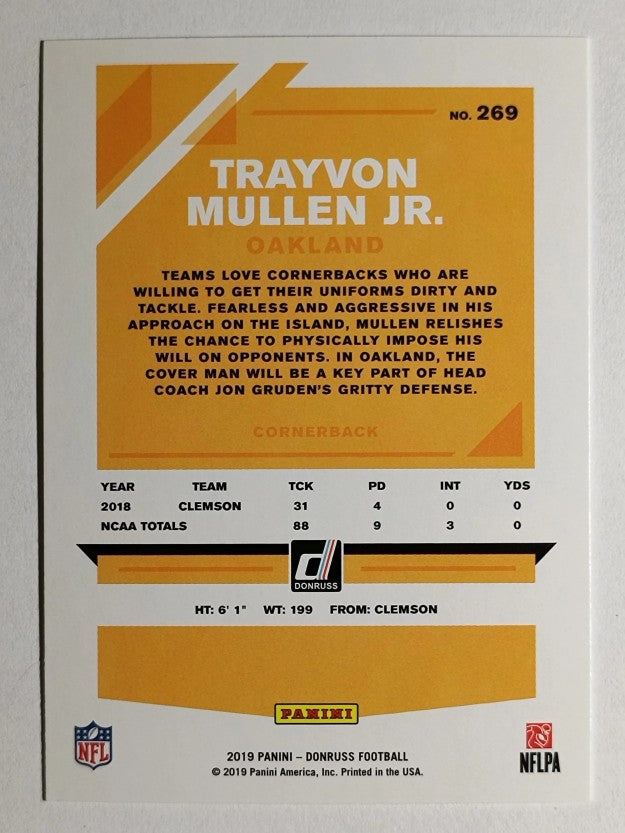 2019 Donruss #269 Trayvon Mullen Jr. RC