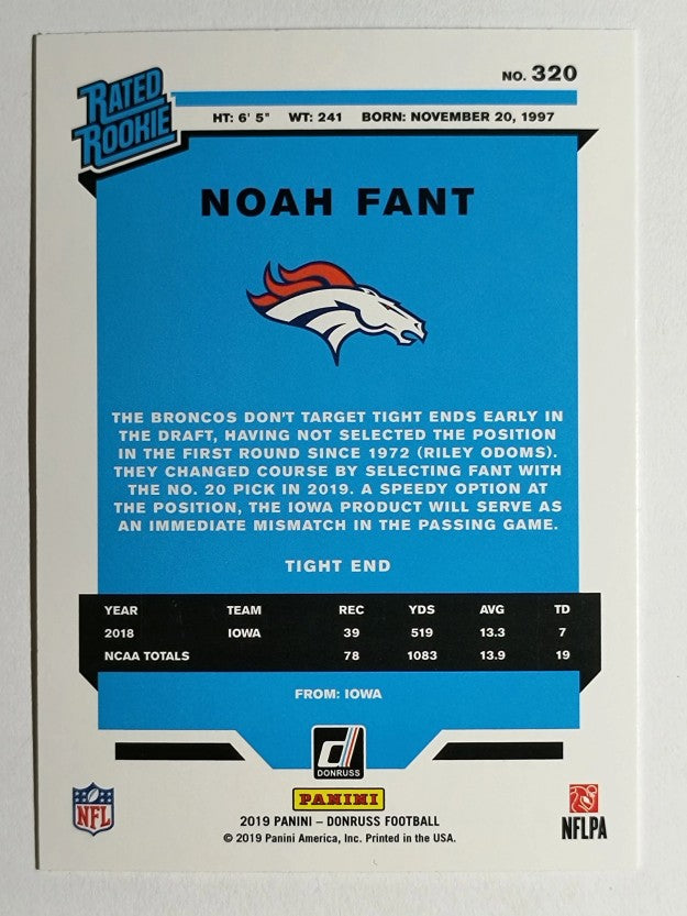 2019 Donruss #320 Noah Fant RR RC