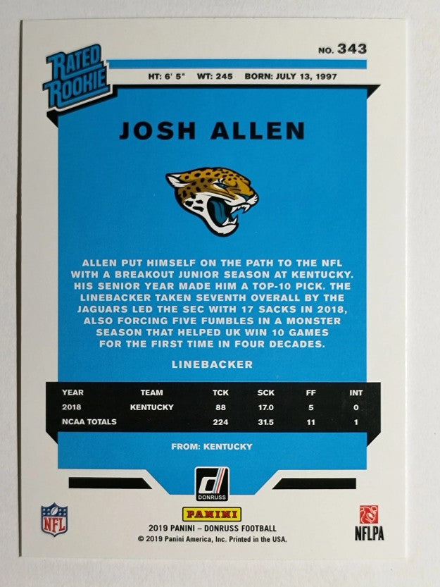 2019 Donruss #343 Josh Allen RR RC