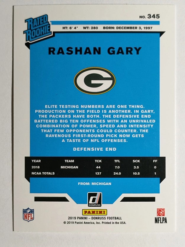 2019 Donruss #345 Rashan Gary RR RC