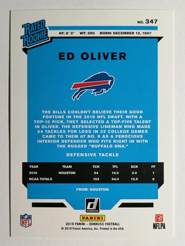 2019 Donruss #347 Ed Oliver RR RC