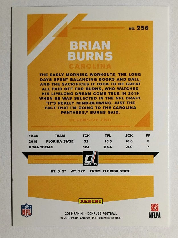 2019 Donruss Press Proof Blue #256 Brian Burns