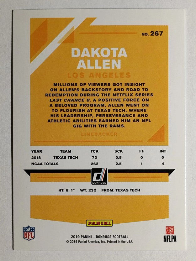 2019 Donruss Press Proof Blue #267 Dakota Allen