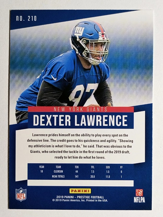 2019 Prestige #210 Dexter Lawrence RC