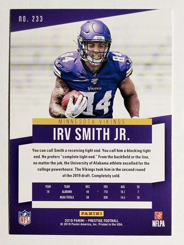 2019 Prestige #233 Irv Smith Jr. RC