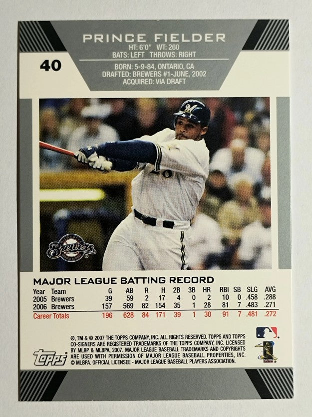 2007 Topps Co-Signers #40 Prince Fielder