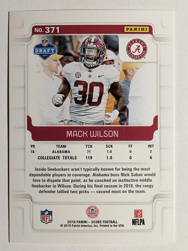 2019 Score #371 Mack Wilson RC