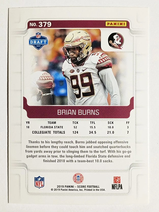 2019 Score #379 Brian Burns RC