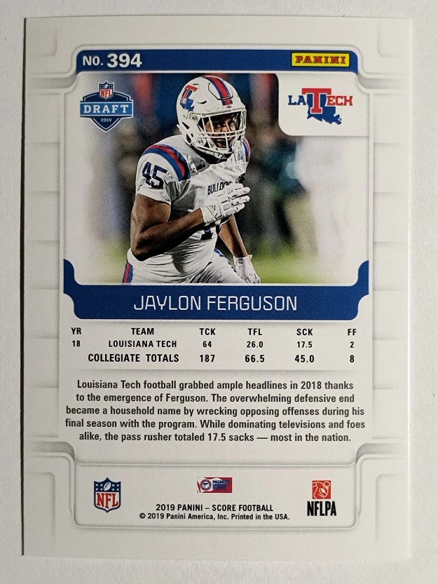 2019 Score #394 Jaylon Ferguson RC