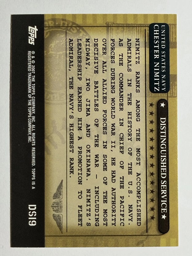 2007 Topps Distinguished Service #DS19 Chester Nimitz