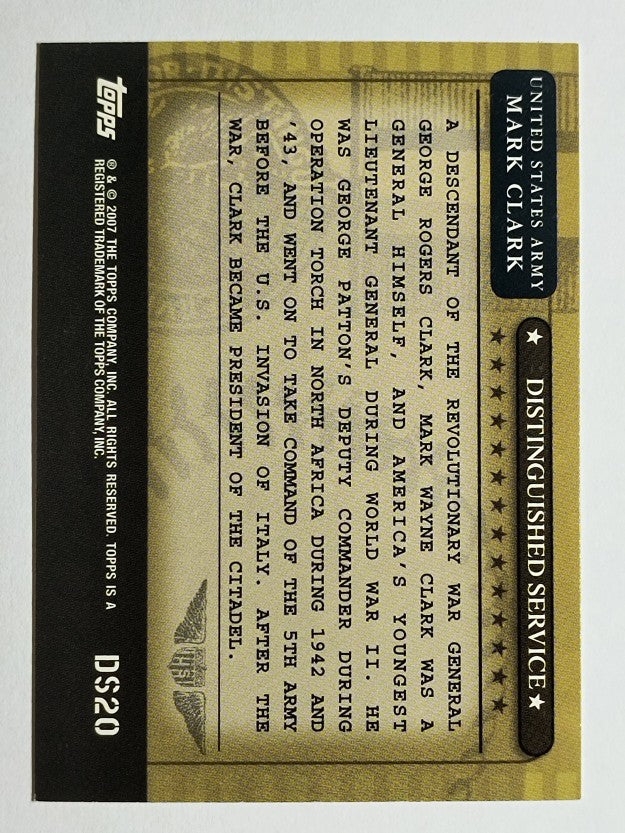 2007 Topps Distinguished Service #DS20 Mark Clark