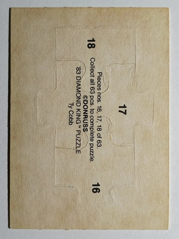 1983 Donruss Ty Cobb Puzzle #16 Cobb Puzzle 16-18