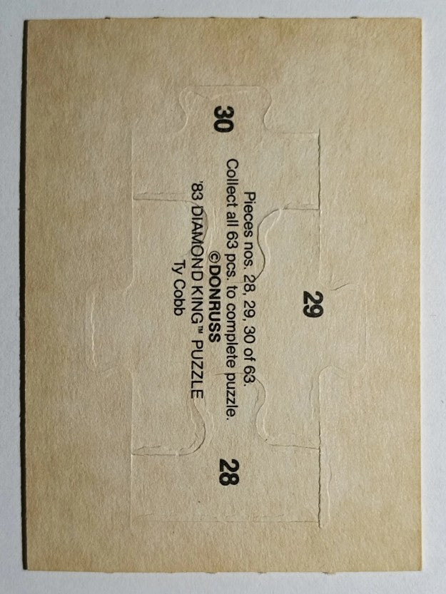 1983 Donruss Ty Cobb Puzzle #28 Cobb Puzzle 28-30