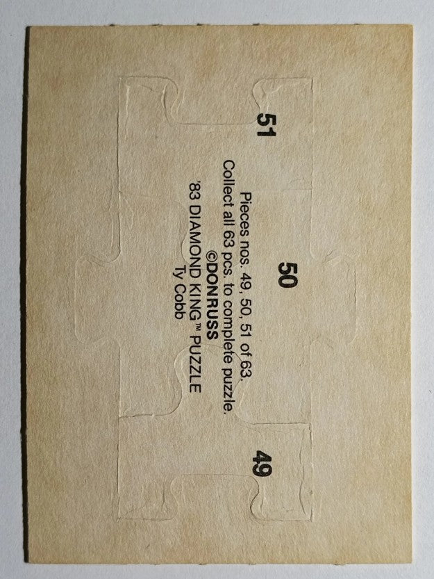 1983 Donruss Ty Cobb Puzzle #49 Cobb Puzzle 49-51