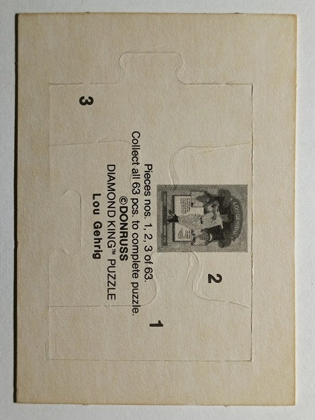 1985 Donruss Lou Gehrig Puzzle #1 Gehrig Puzzle 1-3