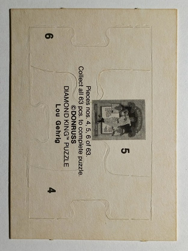 1985 Donruss Lou Gehrig Puzzle #4 Gehrig Puzzle 4-6
