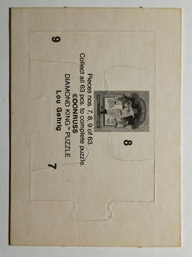 1985 Donruss Lou Gehrig Puzzle #7 Gehrig Puzzle 7-9