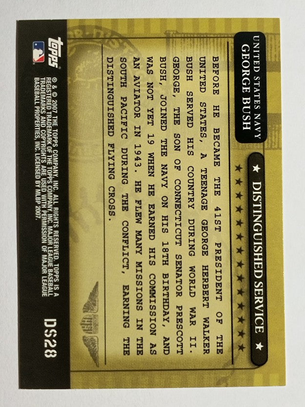 2007 Topps Distinguished Service #DS28 George Bush