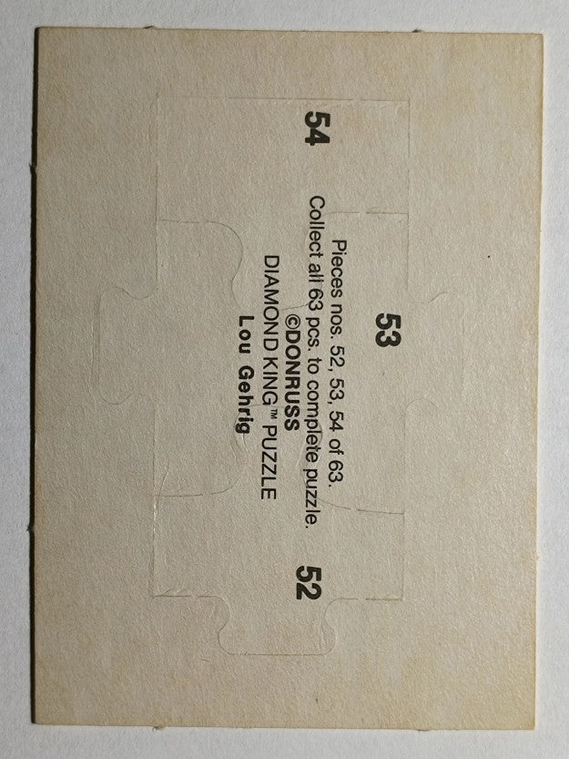 1985 Donruss Lou Gehrig Puzzle #52 Gehrig Puzzle 52-54