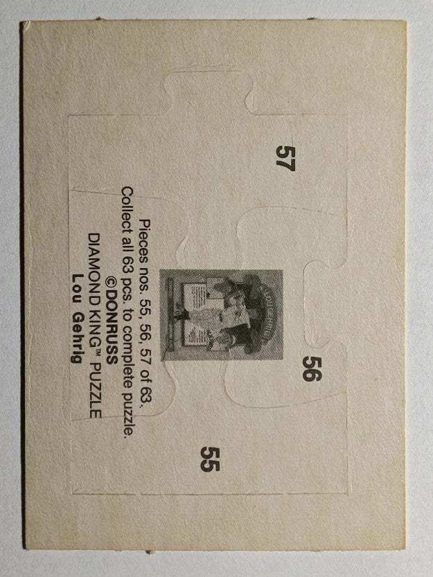 1985 Donruss Lou Gehrig Puzzle #55 Gehrig Puzzle 55-57