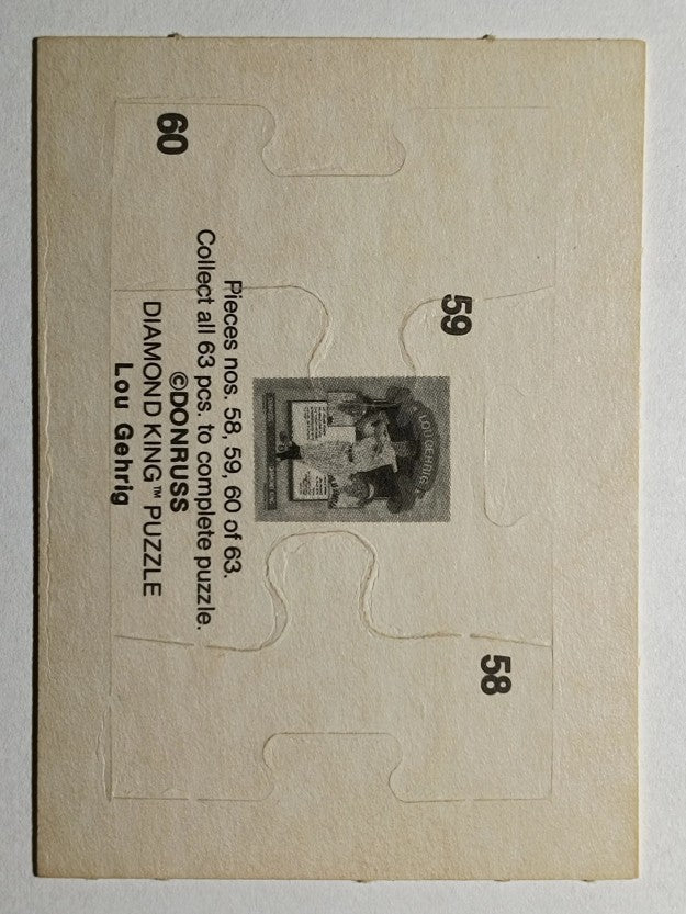 1985 Donruss Lou Gehrig Puzzle #58 Gehrig Puzzle 58-60