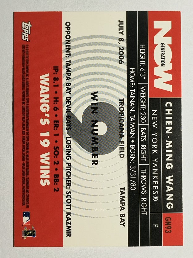 2007 Topps Generation Now #GN93 Chien-Ming Wang