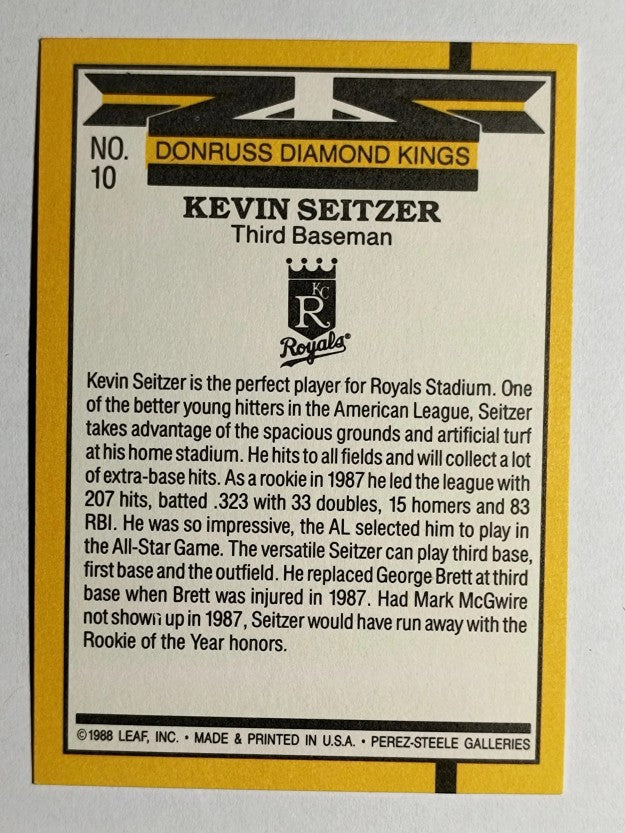 1989 Donruss #10 Kevin Seitzer DK