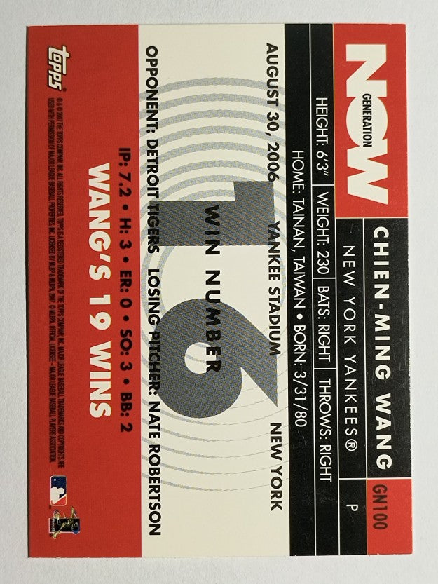 2007 Topps Generation Now #GN100 Chien-Ming Wang