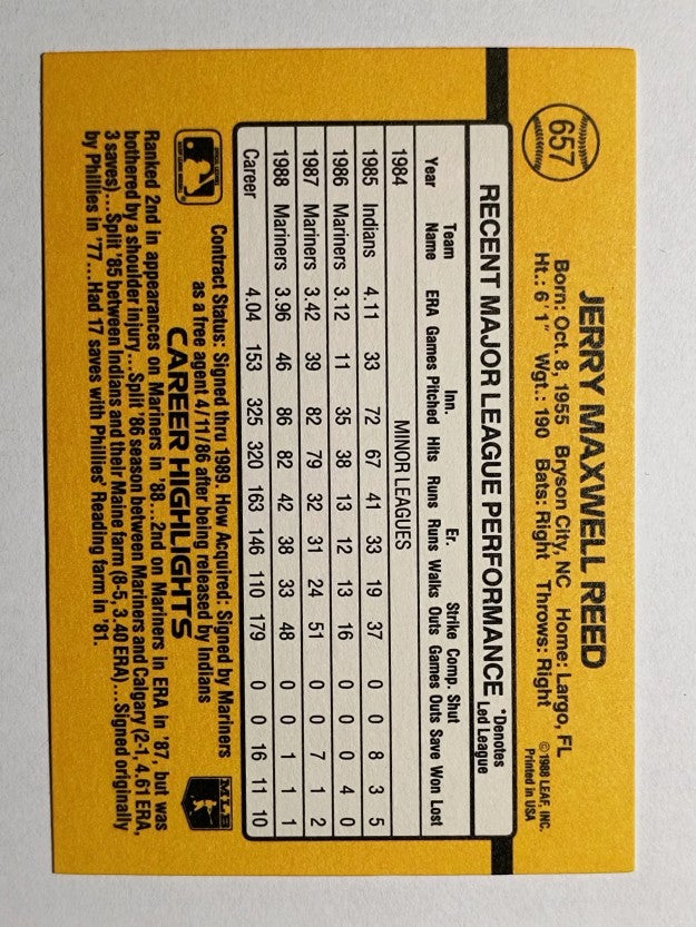 1989 Donruss #657 Jerry Reed