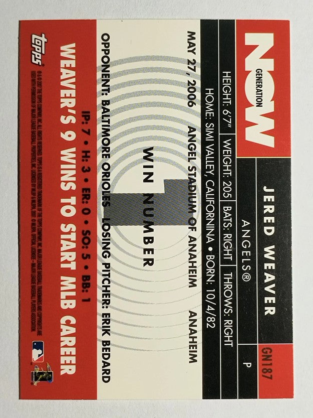 2007 Topps Generation Now #GN187 Jered Weaver