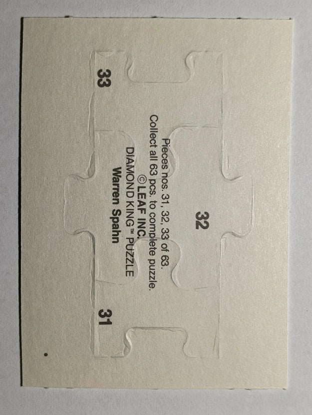 1989 Donruss Warren Spahn Puzzle #31 Spahn Puzzle 31-33