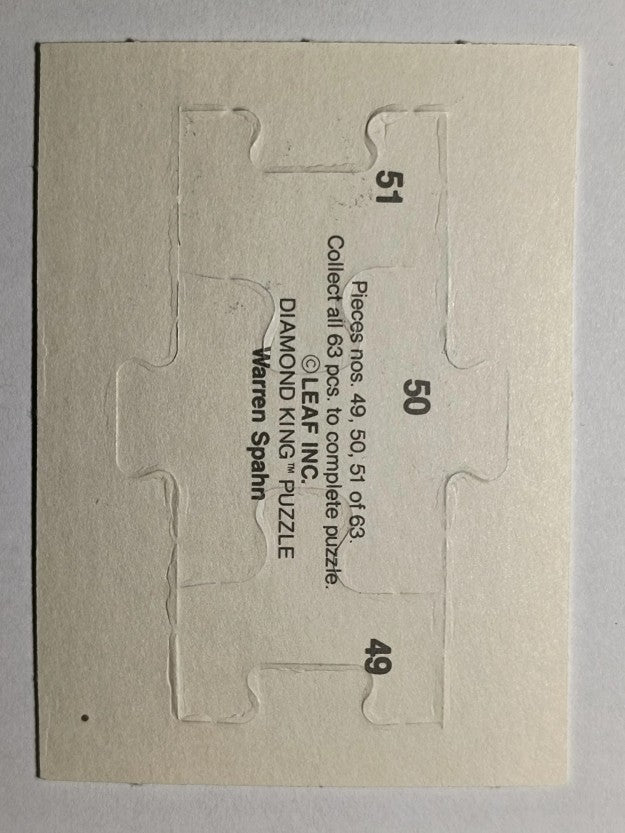 1989 Donruss Warren Spahn Puzzle #49 Spahn Puzzle 49-51
