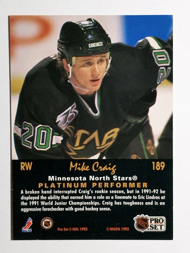 1991-92 Pro Set Platinum #189 Mike Craig