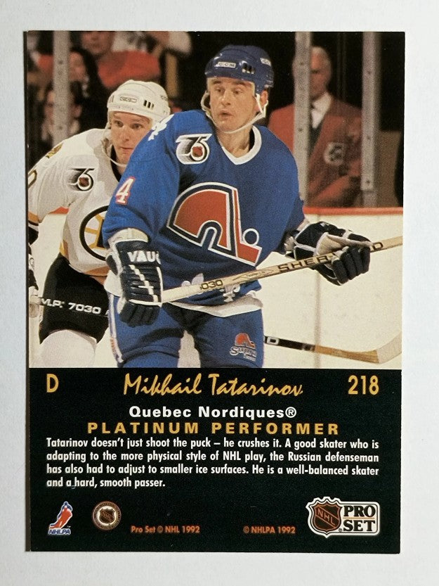 1991-92 Pro Set Platinum #218 Mikhail Tatarinov