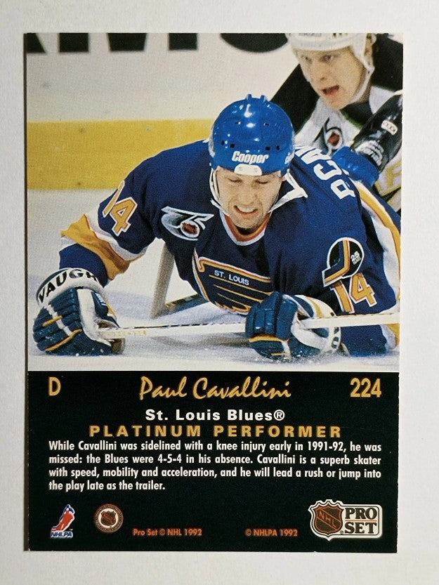 1991-92 Pro Set Platinum #224 Paul Cavallini
