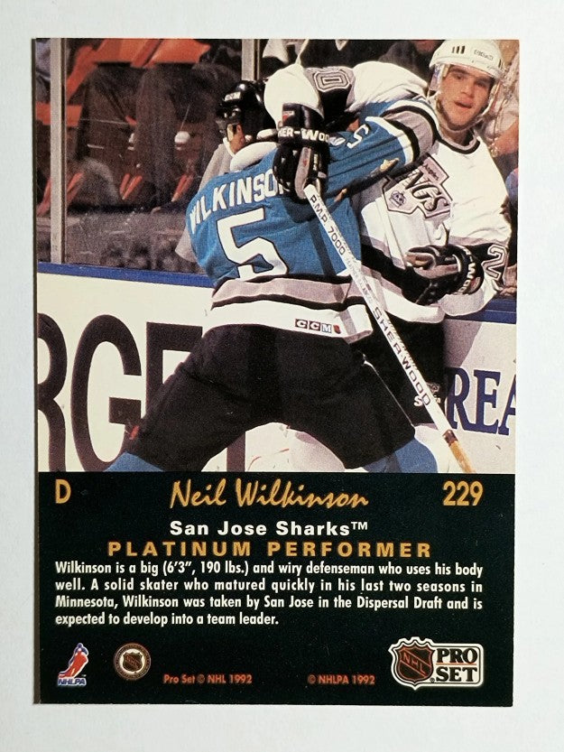 1991-92 Pro Set Platinum #229 Neil Wilkinson