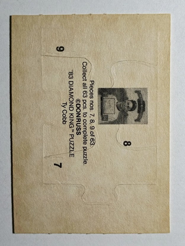 1983 Donruss Ty Cobb Puzzle #7 Cobb Puzzle 7-9