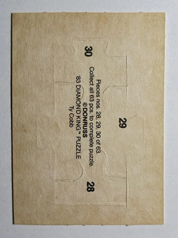 1983 Donruss Ty Cobb Puzzle #28 Cobb Puzzle 28-30