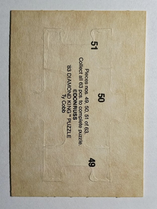 1983 Donruss Ty Cobb Puzzle #49 Cobb Puzzle 49-51