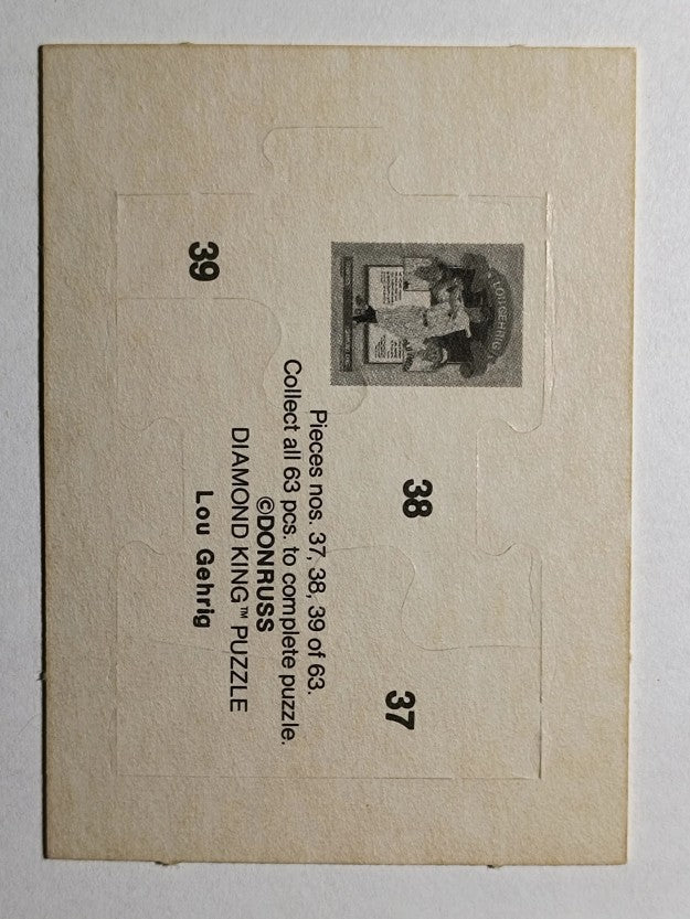 1985 Donruss Lou Gehrig Puzzle #37 Gehrig Puzzle 37-39